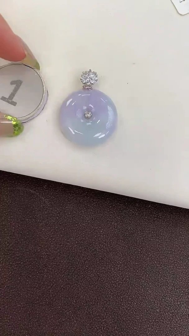 颈饰银S925镶嵌翡翠天然缅甸a货翡翠