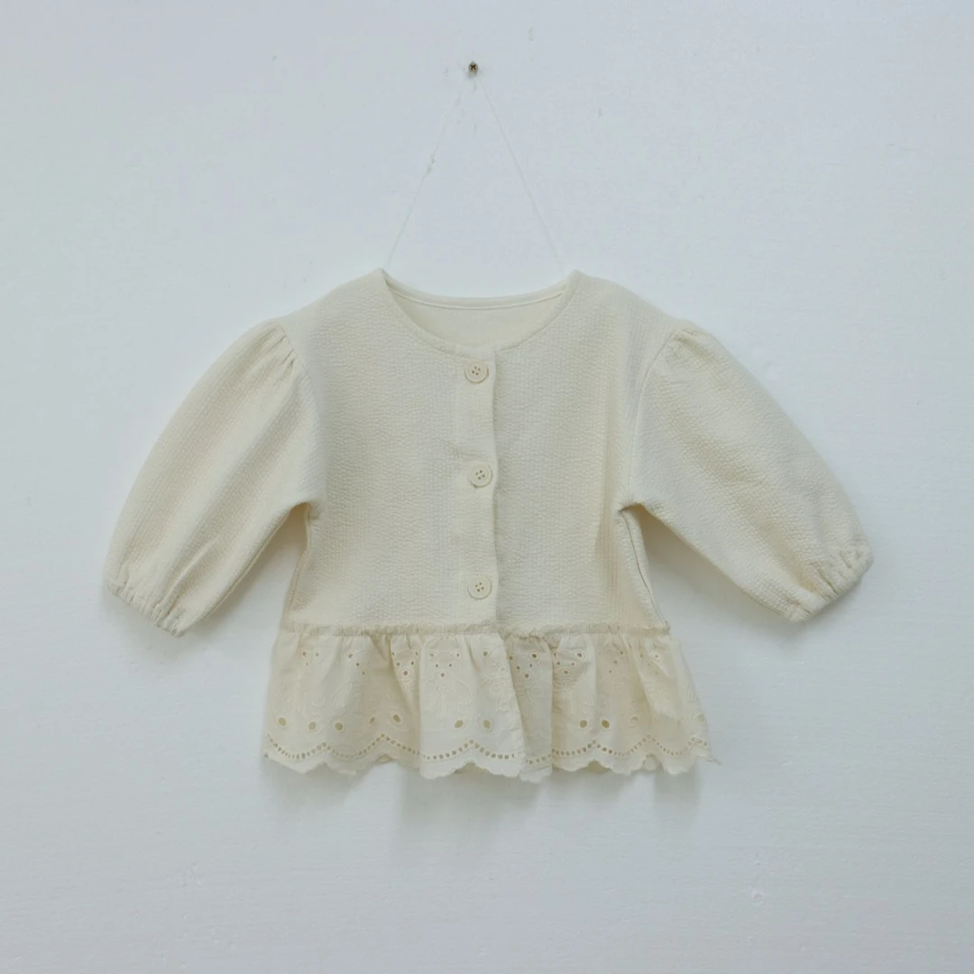 儿童衣服女童套装公主女宝洋气花边开衫裤子套装