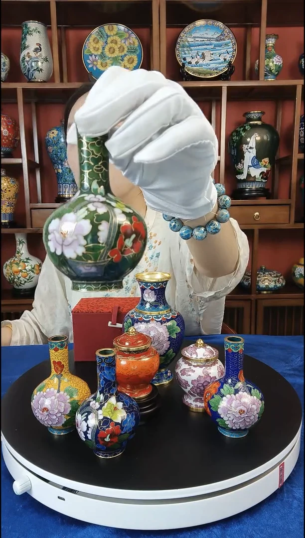 手工艺品琉璃天球瓶绿色
