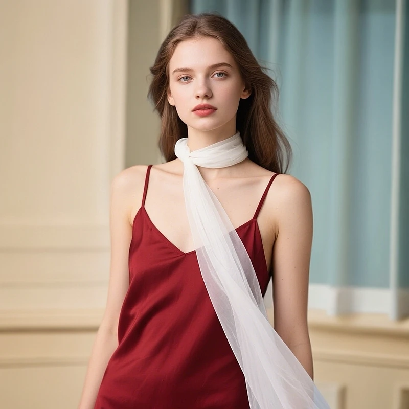 品牌高档桑蚕丝180*30cm窄长条真丝纱巾轻薄春秋丝巾白色百搭披肩