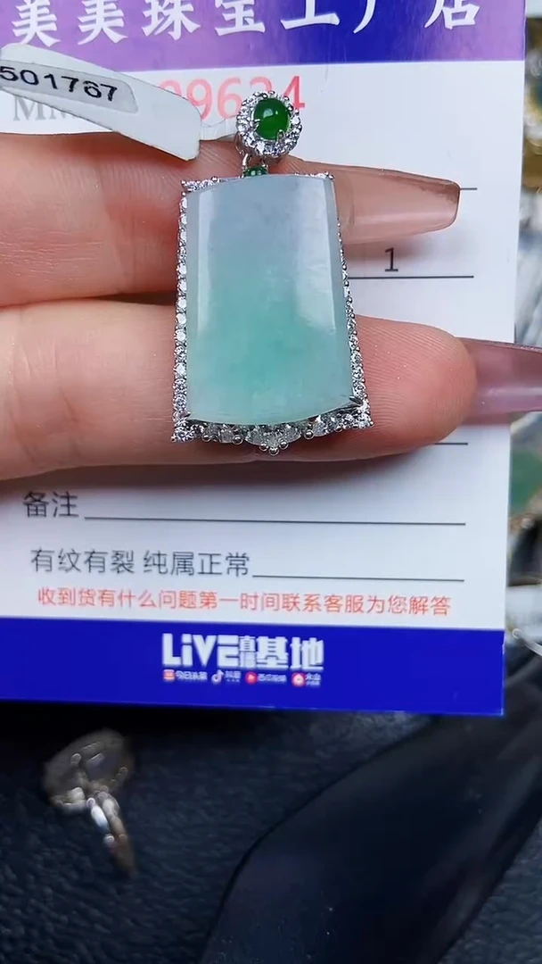 翡翠银S925镶嵌颈饰9624