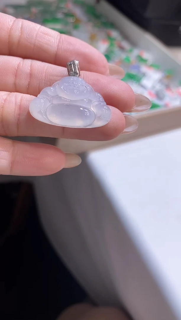 吊坠(不含链)18K金镶嵌翡翠佛公