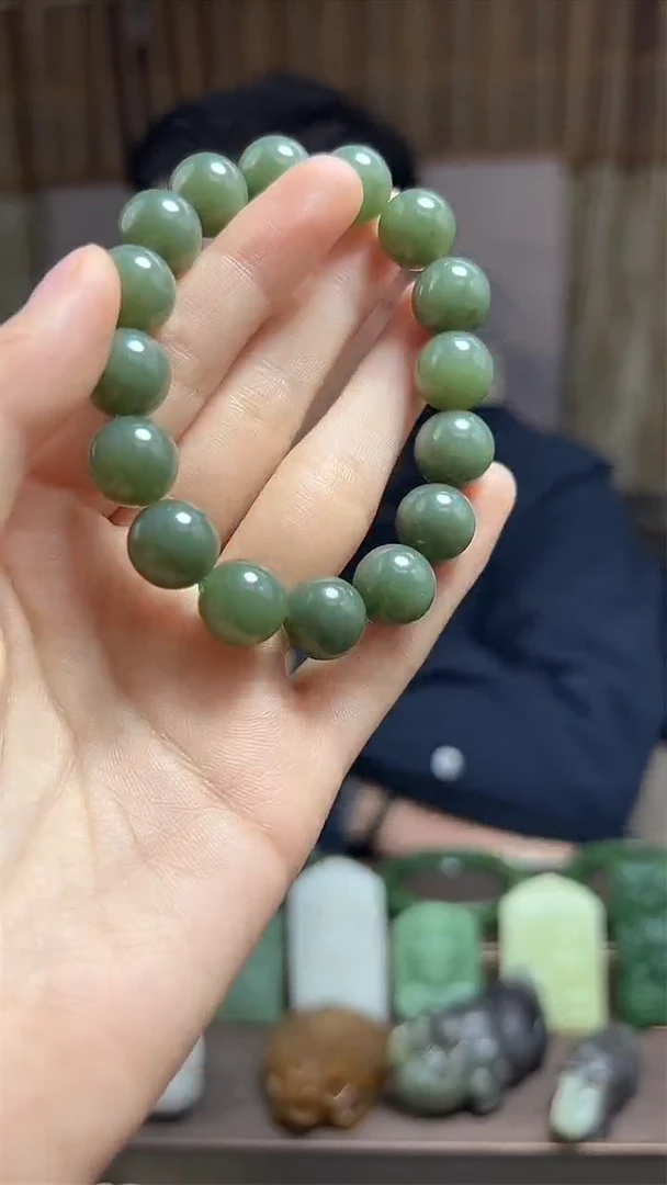 和田玉未镶嵌颈饰挂件12MM