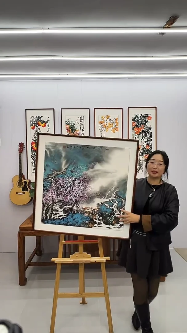 国画董海君  80*80 桃花亭 山水