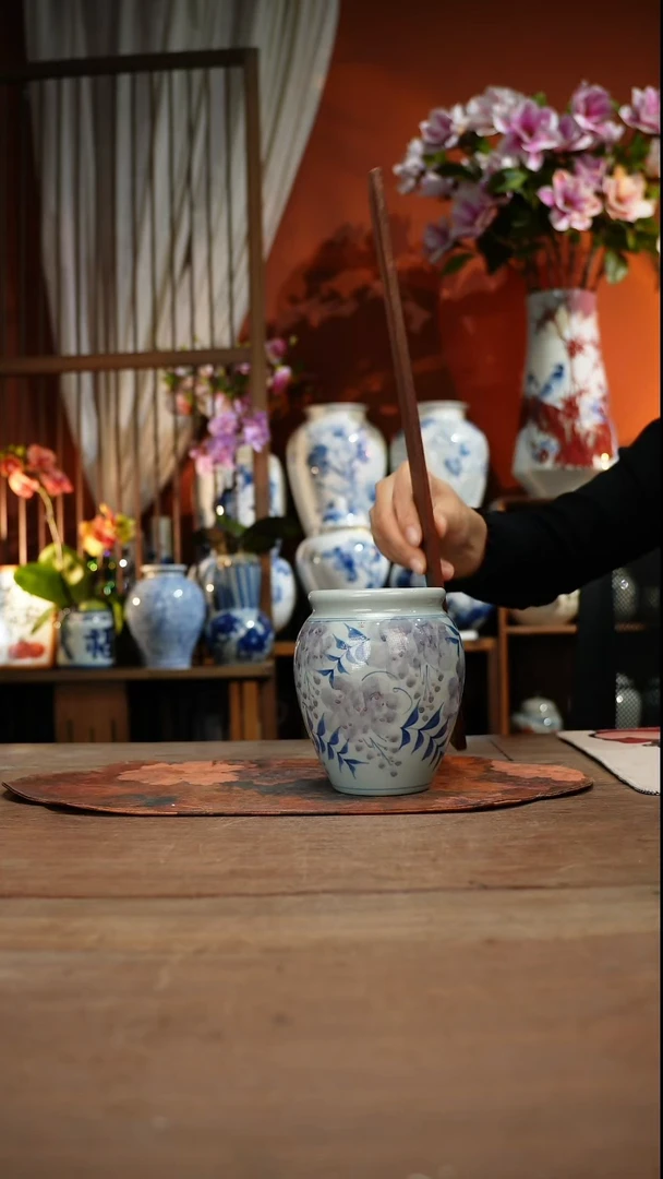 当代高温釉下彩手绘陶瓷餐具