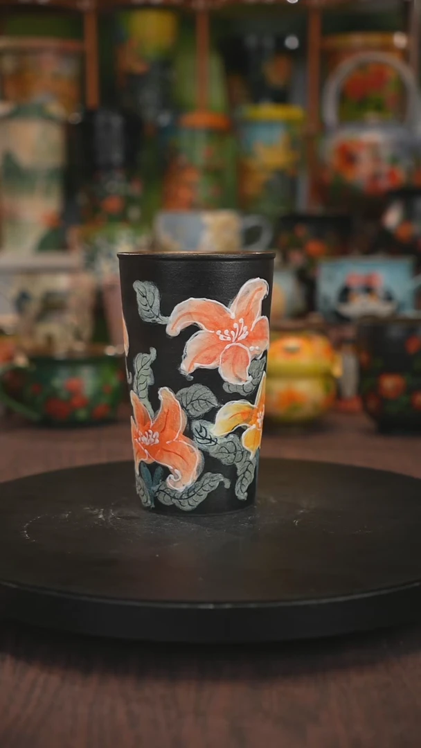 紫砂油画手绘釉下彩