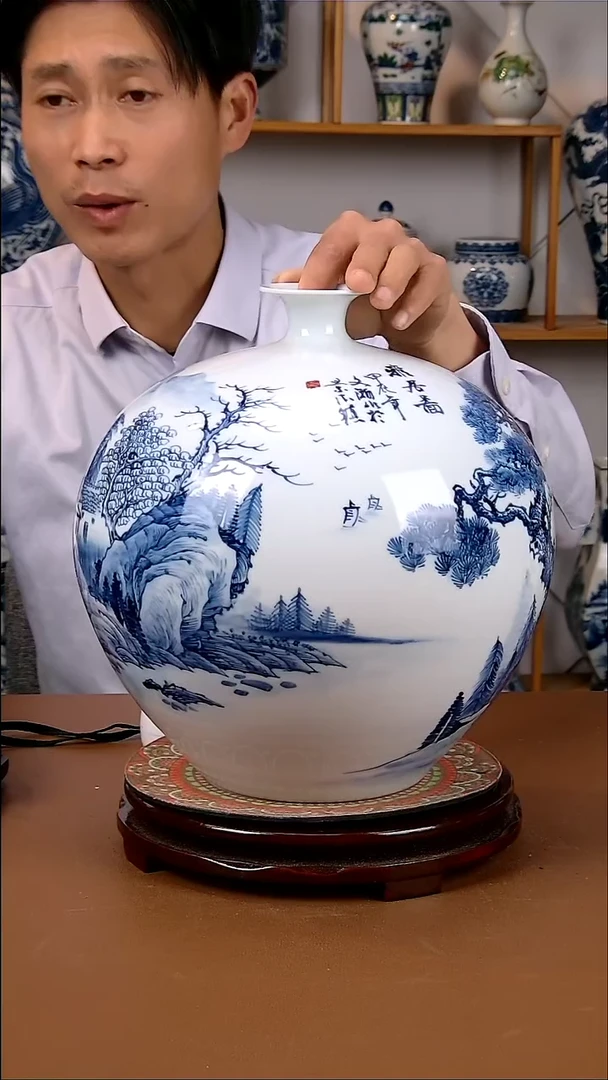 瓶景德镇手工手绘陶瓷摆件93