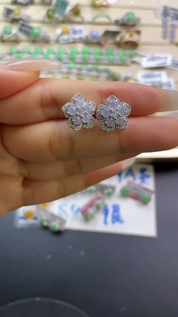 银S925镶嵌戒指翡翠翡翠 蛋面 银S925镶嵌