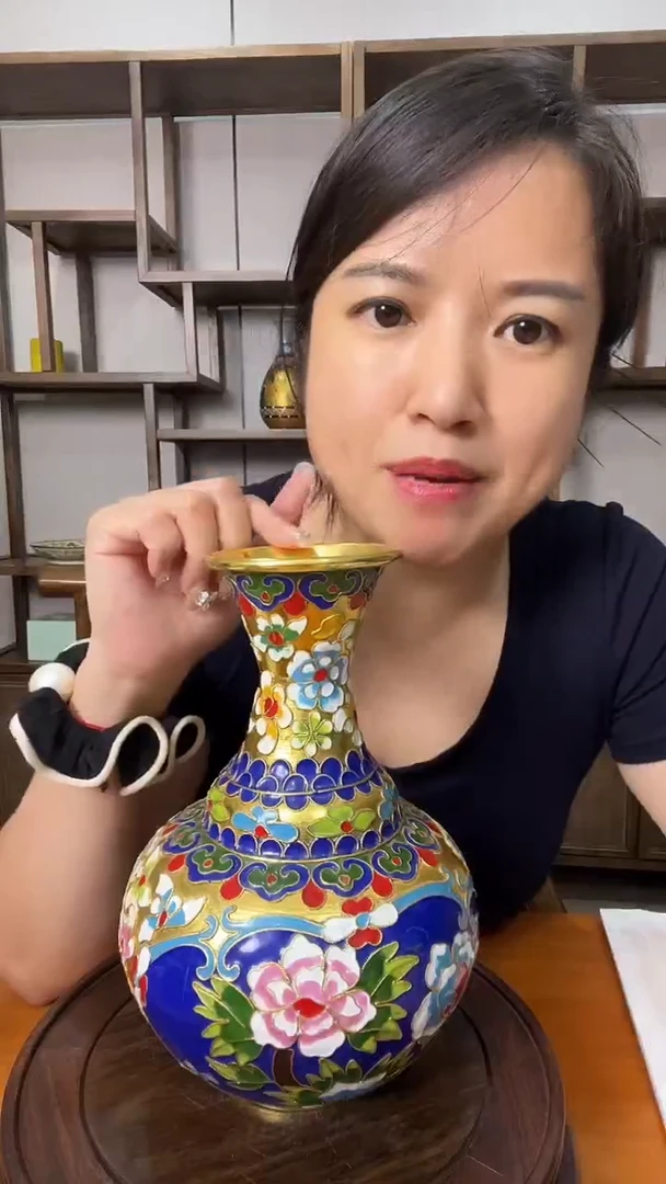 陶瓷景德镇 家居饰品陶瓷茶周边景泰蓝珐琅花瓶99