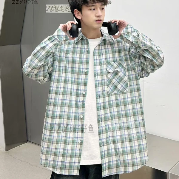 【青少年专场】 休闲系列青少年潮牌格子衬衫040
