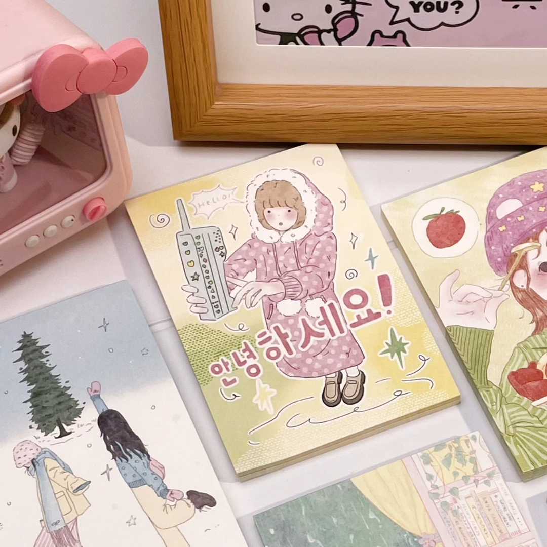 原创盐系便签本韩系便签5款书写纸高颜值手账装饰本无粘性可撕