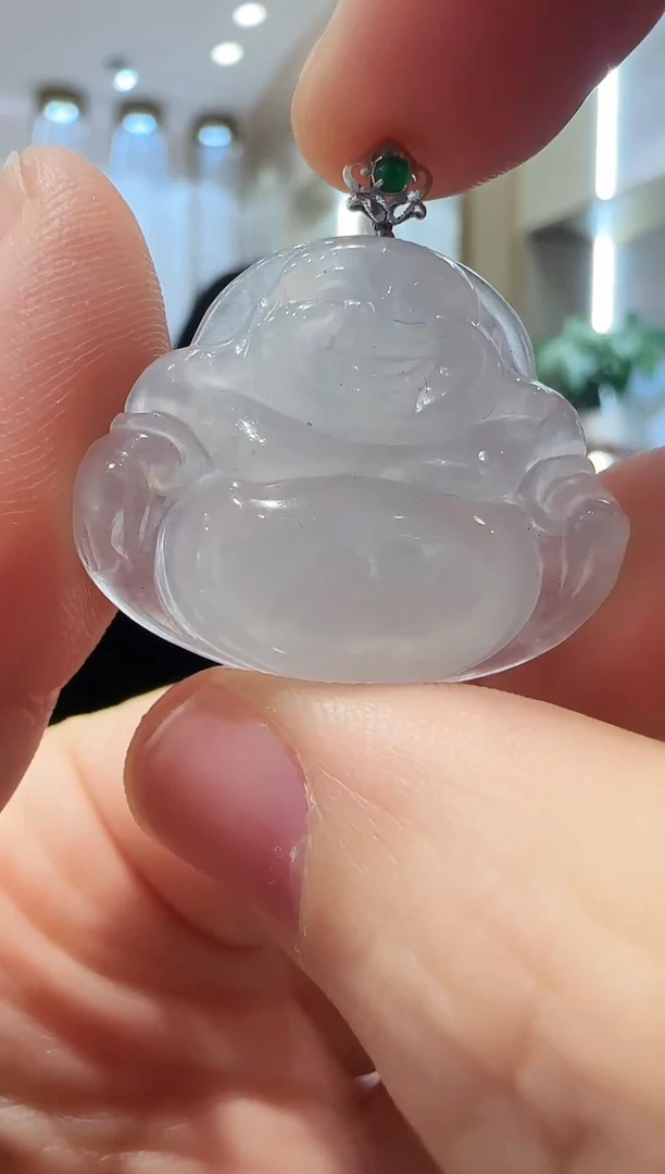 颈饰18K金镶嵌翡翠【35】28.5*29*5.2 多样发一