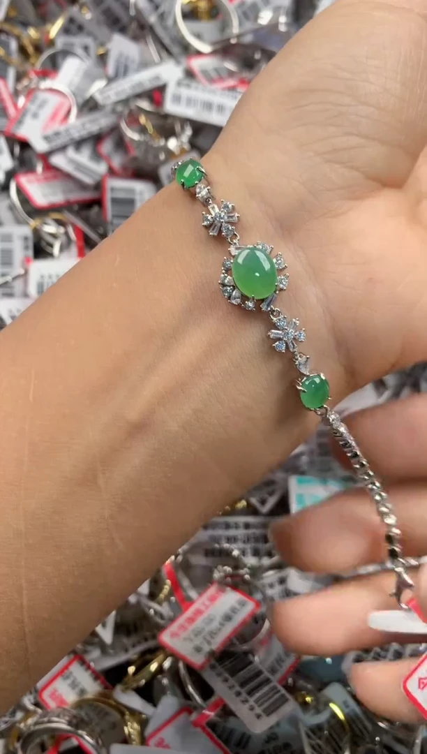 银S925镶嵌戒指翡翠11       10