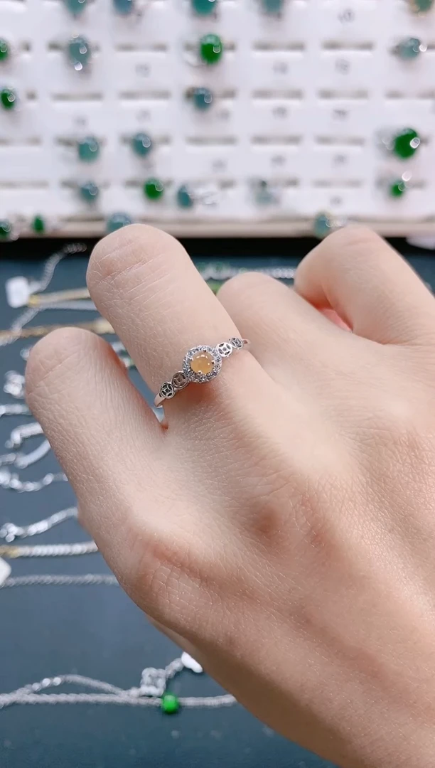 【闪购商品】翡翠戒指银S925镶嵌天然翡翠