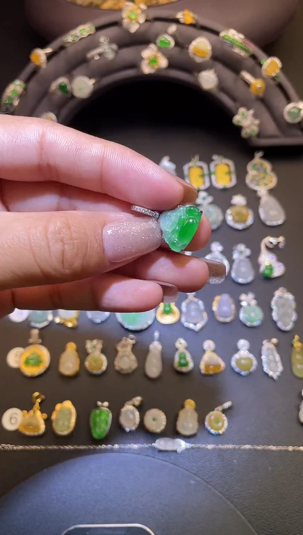 吊坠(不含链)银S925镶嵌翡翠1