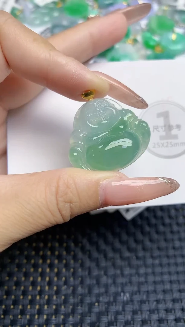 颈饰18K金镶嵌翡翠天然缅甸A货翡翠百元以上9元证书费自理