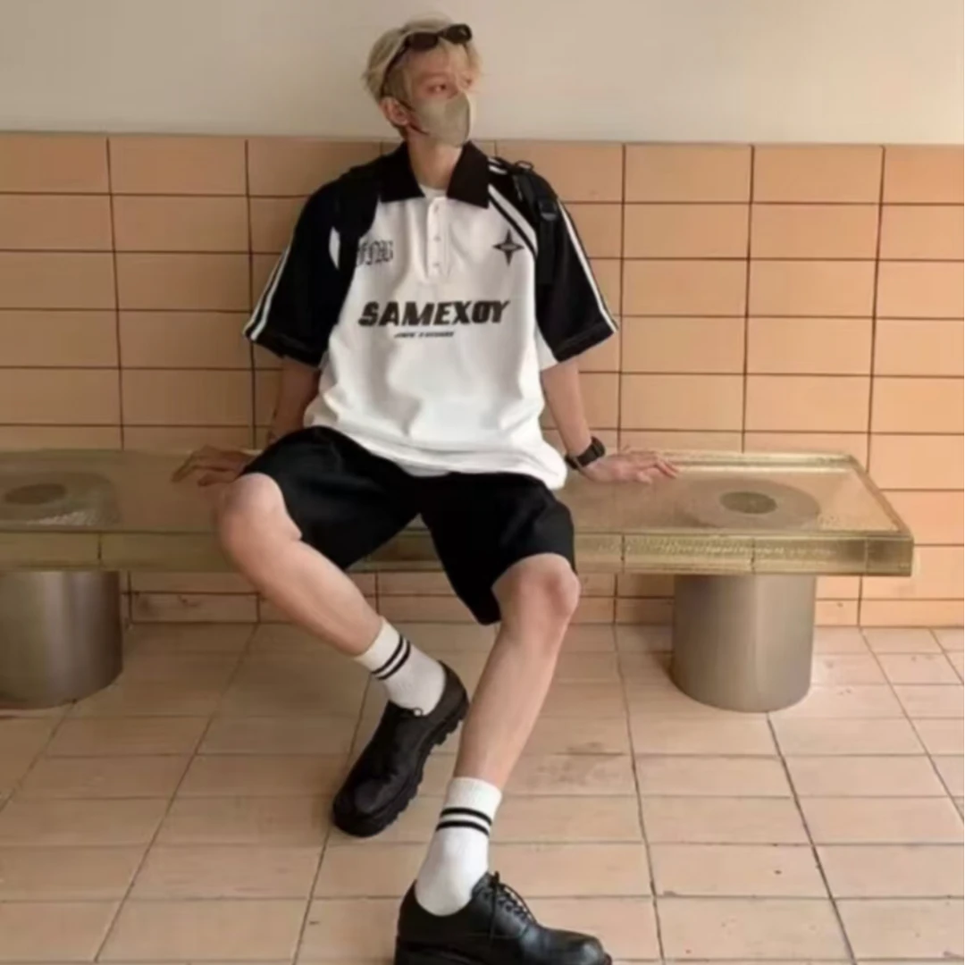 004白色青少年时尚潮流休闲短袖T恤