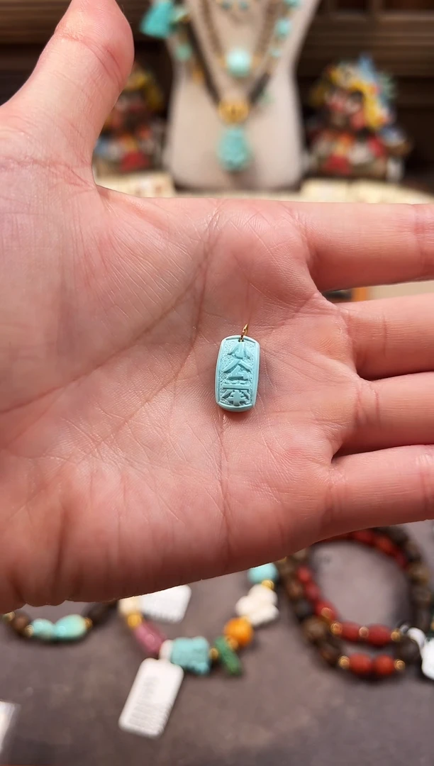 18K金镶嵌绿松石提溜绿松石提溜