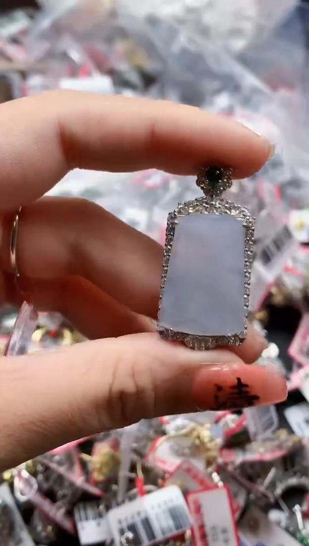 银S925镶嵌戒指翡翠天然A货缅甸翡翠