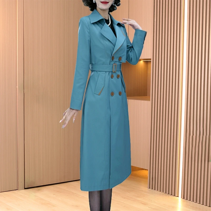 拉夏贝尔杭州意法风衣外套女2025新款爆款洋气春秋收腰显瘦中长款