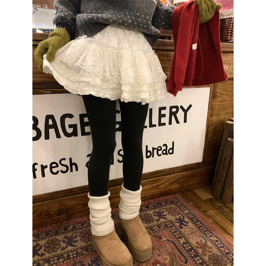 俏皮又纯欲的高腰A字蕾丝花边显瘦蓬蓬蛋糕裙女甜美短裙半身裙