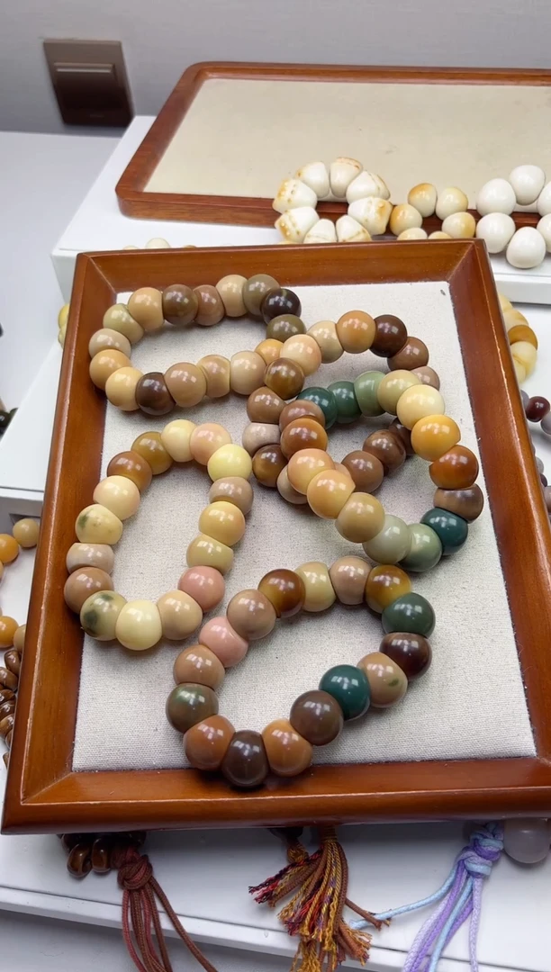 手串菩提根/象牙果沐j28紫美人玉化蒜瓣肠20+mm手串瑕疵不补随机