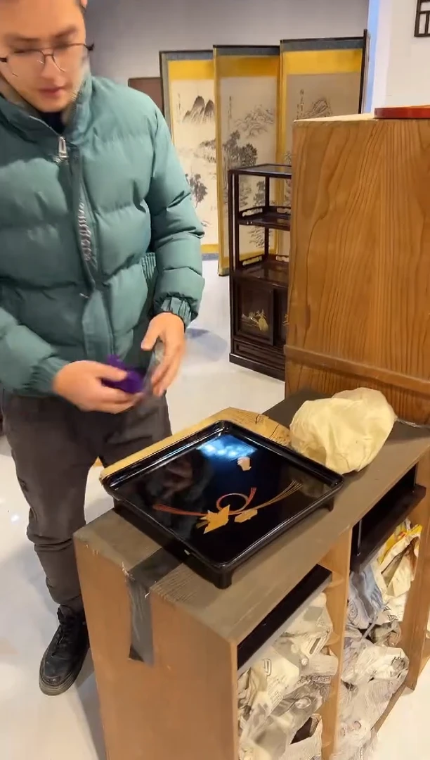 金莳绘 茶台 大漆漆器大漆漆器