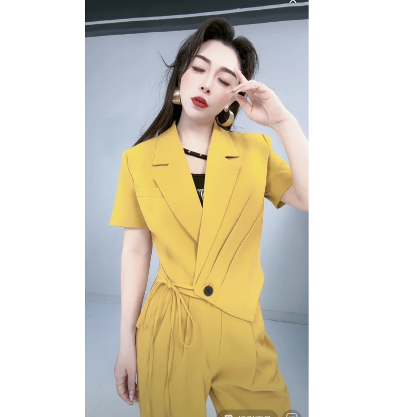 B11（送裤子）新款时尚小性感西服套装设计感