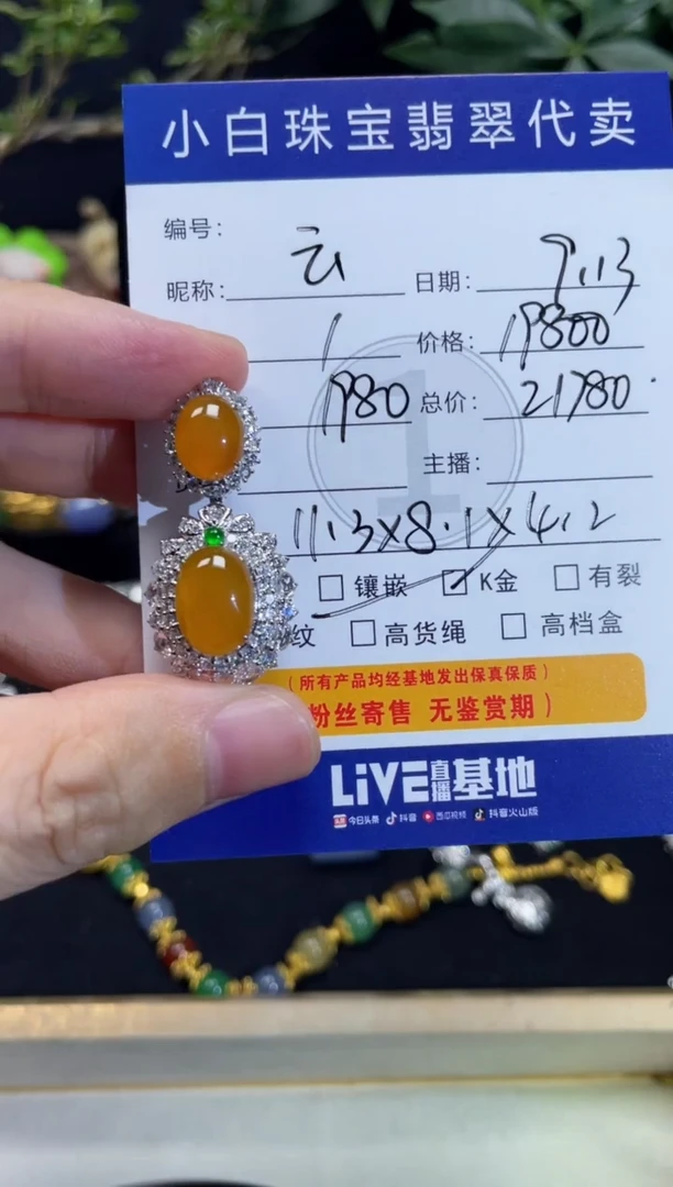 吊坠(不含链)18K金镶嵌翡翠云*吊坠