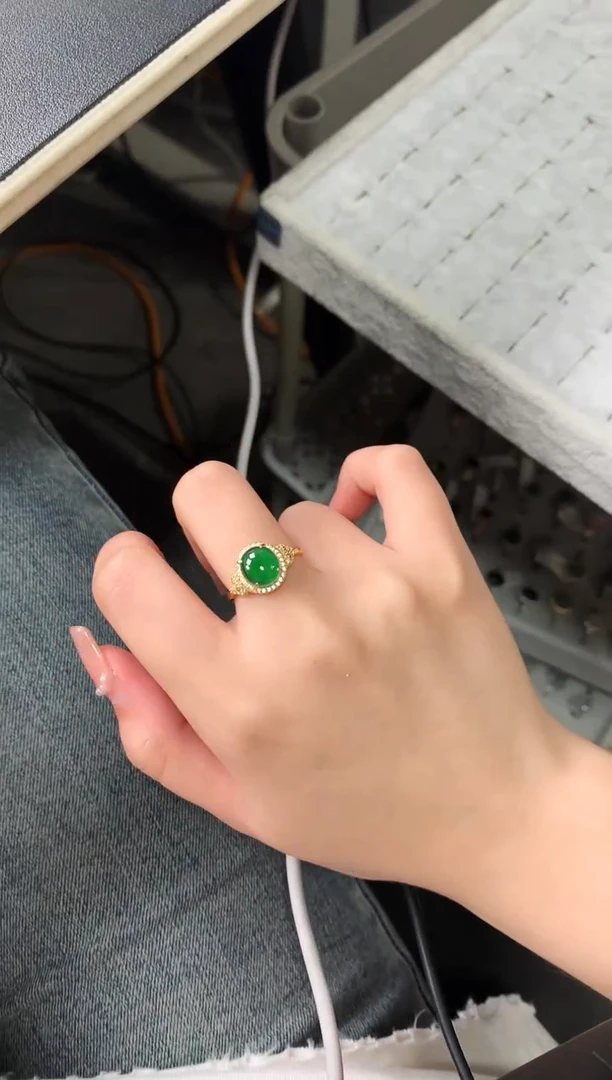 【闪购商品】翡翠戒指银S925镶嵌51241