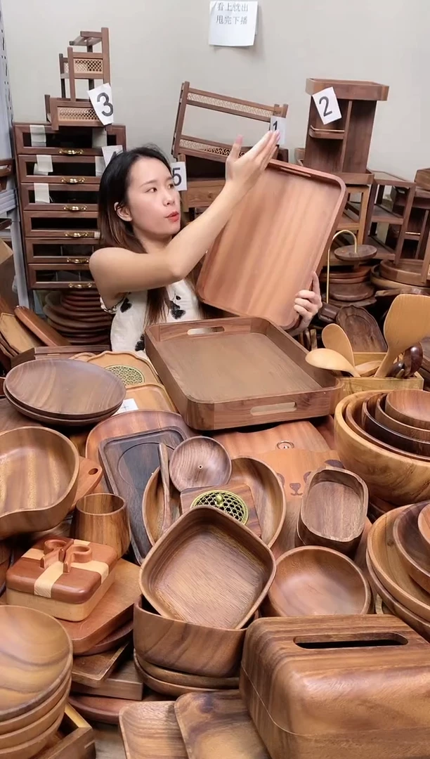 乌檀木圆角托盘39*29*5cm