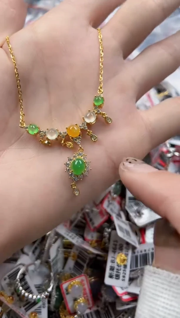 银S925镶嵌戒指翡翠555   6