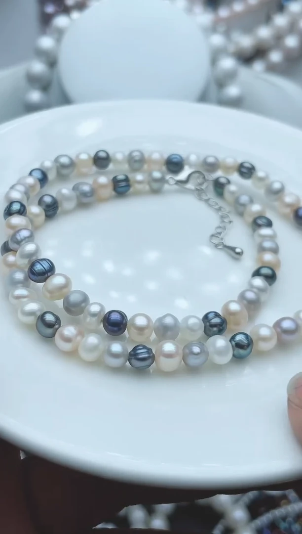 【闪购商品】淡水珍珠颈饰钛钢1