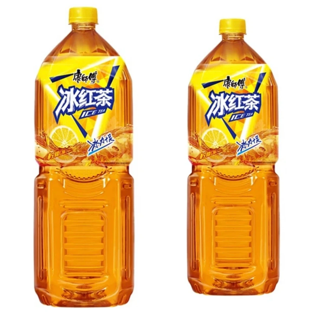 康师傅冰柠檬味饮料2L*2瓶整箱大瓶装冰冰红茶大瓶休闲饮品大桶