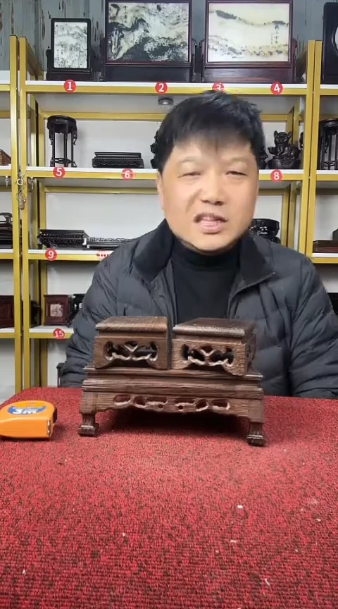 木共3个：鸡翅木长方底座20*12.5/1个+13*8CM/2个