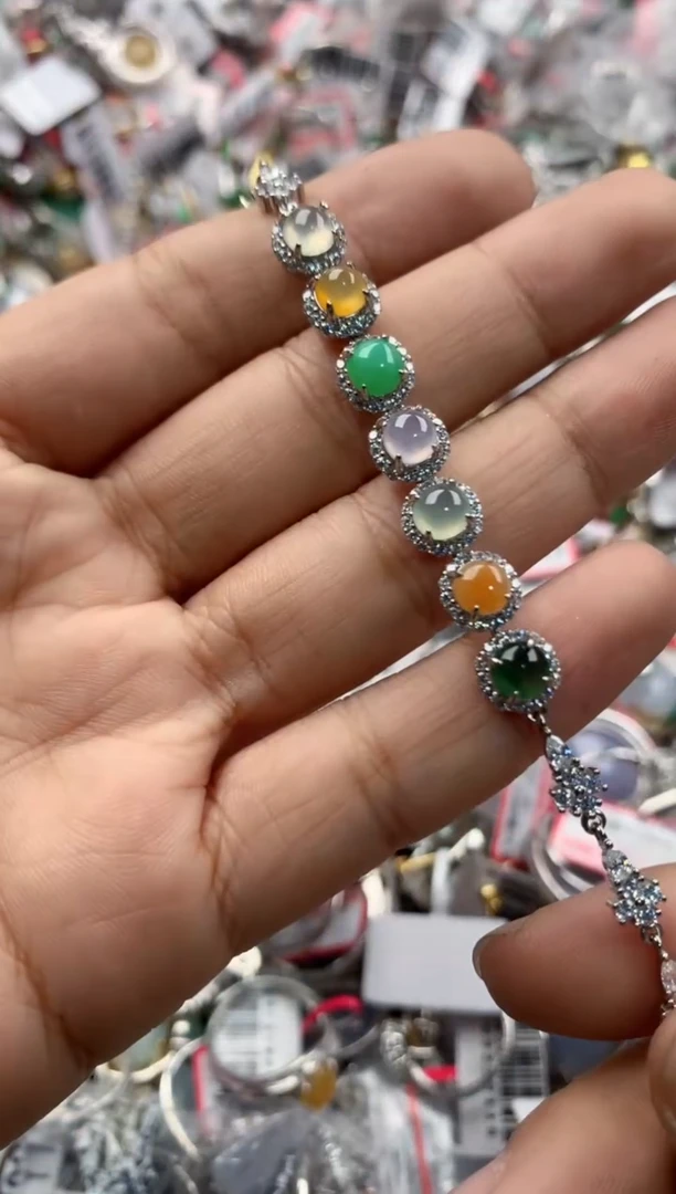 银S925镶嵌戒指翡翠999                  10