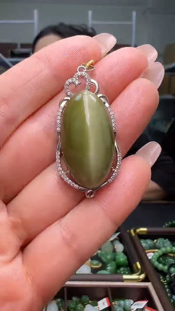 颈饰银S925镶嵌和田玉（多样性发货.发其一）11.20.50