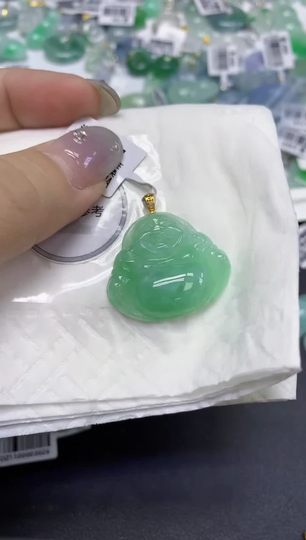 颈饰未镶嵌翡翠天然缅甸翡翠A货百元以上9元证书费自理
