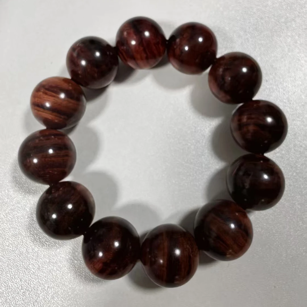 2.0手串海南黄花梨紫油梨水波纹虎皮纹多样性一