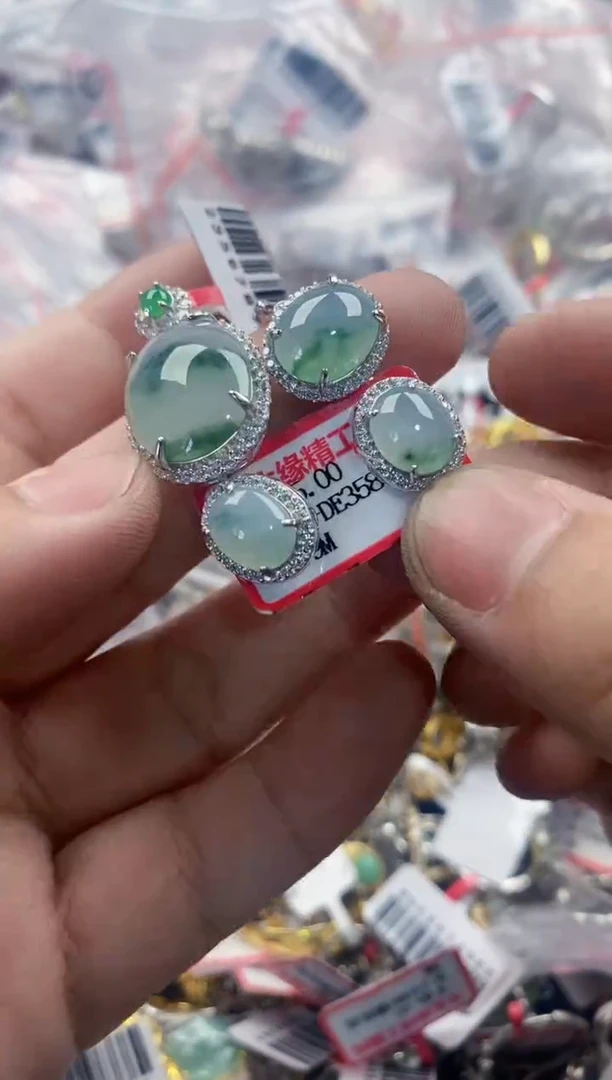 银S925镶嵌戒指翡翠888   4