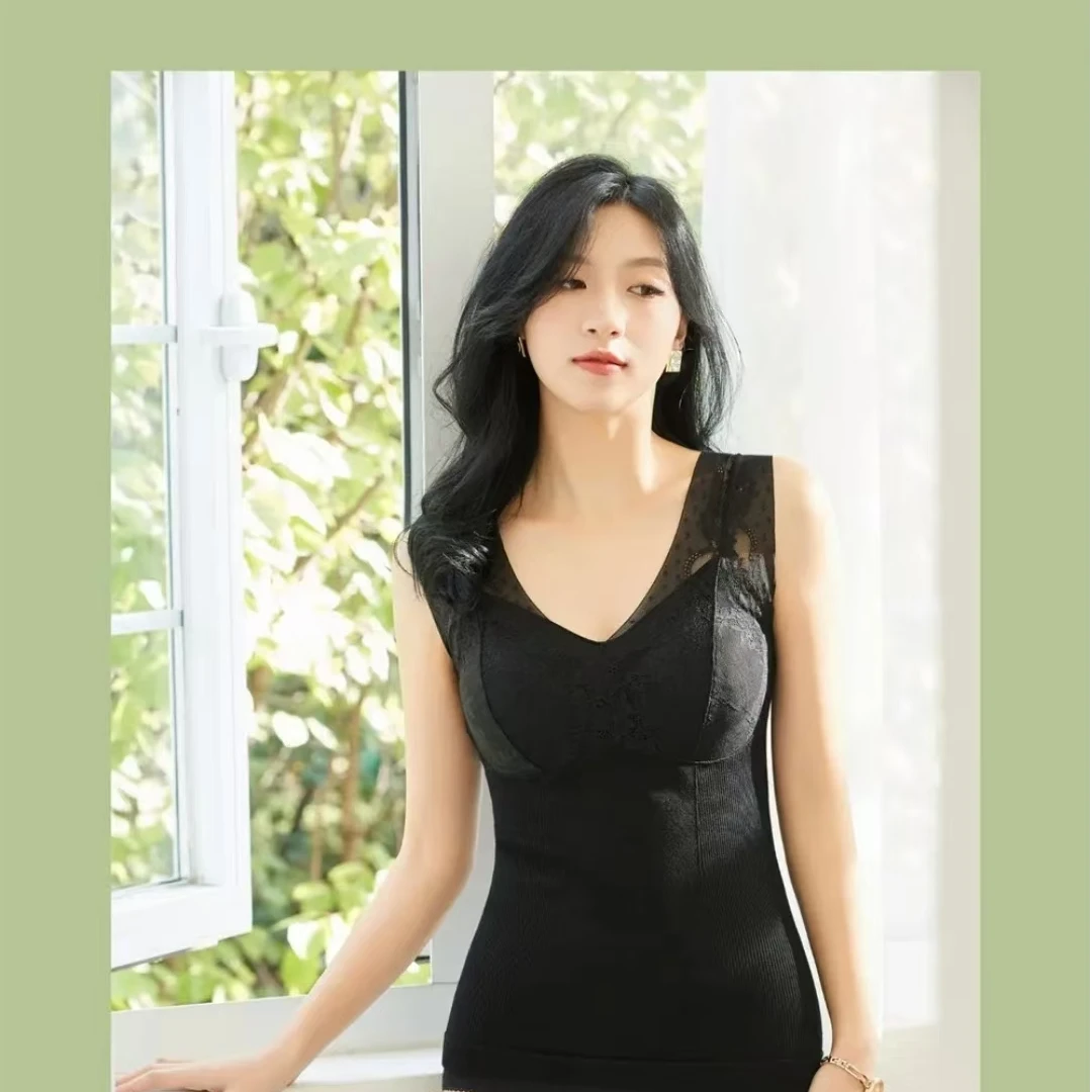 8790-秋季塑形美体背心（黑色）蕾丝塑身衣
