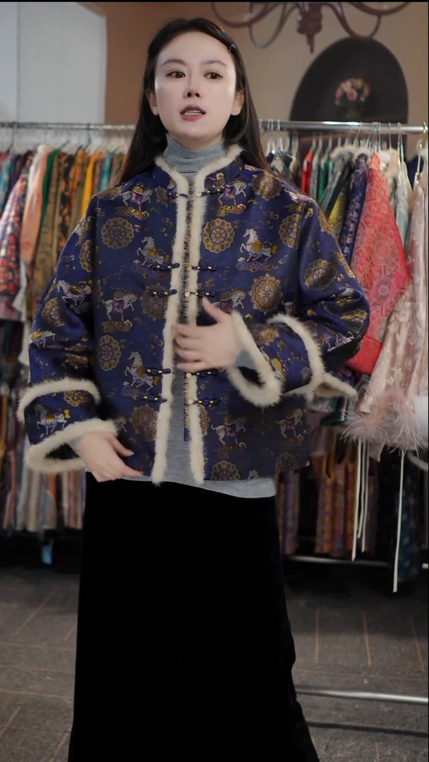 马上有福夹棉外套