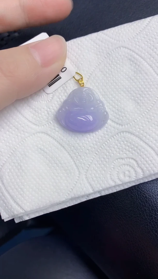 颈饰18K金镶嵌翡翠天然翡翠缅甸A货