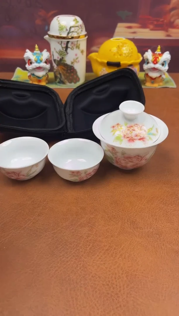 陶瓷茶具摆件旅行套组