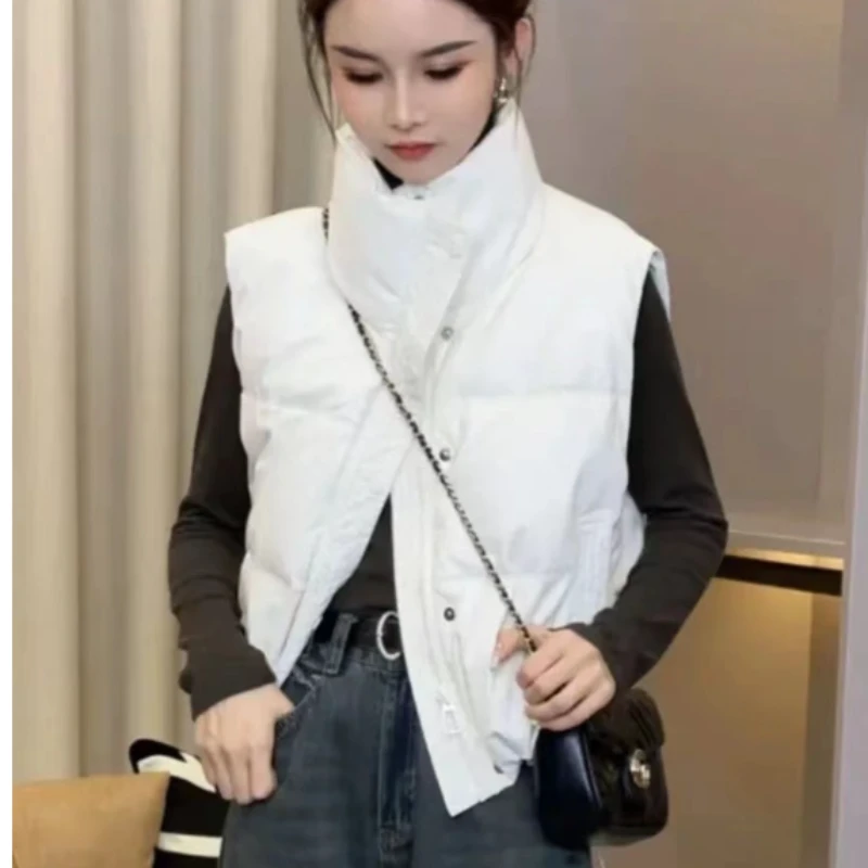 939韩版时尚无袖立领马甲女新款洋气百搭短款坎肩宽松