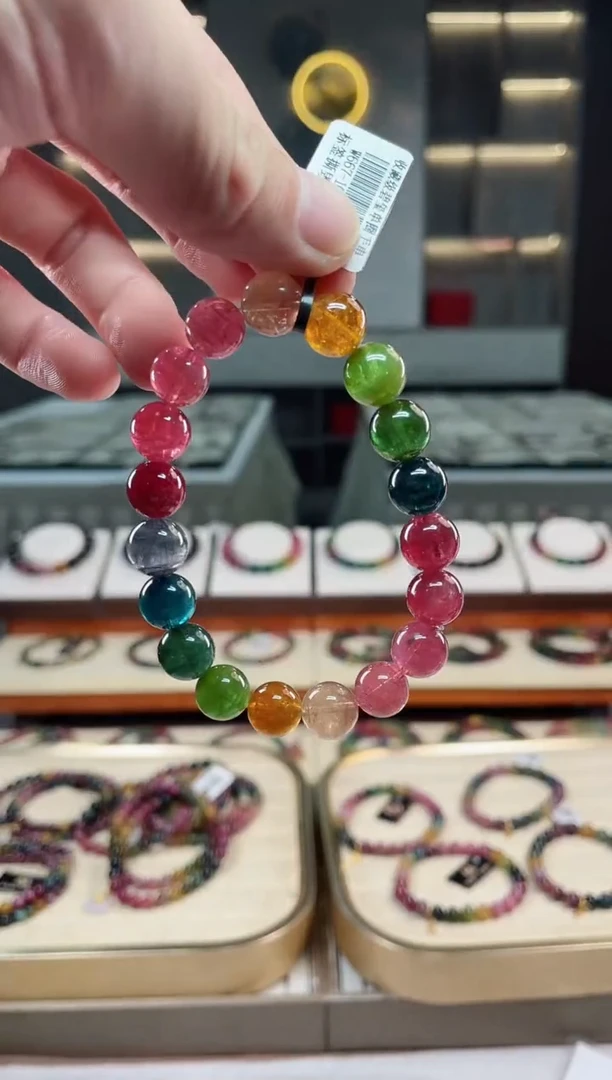 未镶嵌冰透体老矿碧玺色标单圈手串10mm+碧玺多样性发一条xion