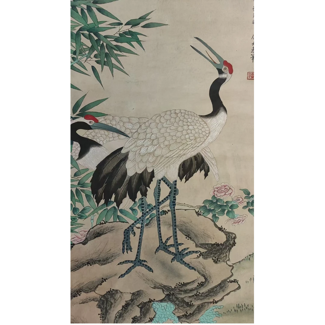 伍老花鸟立轴100/50