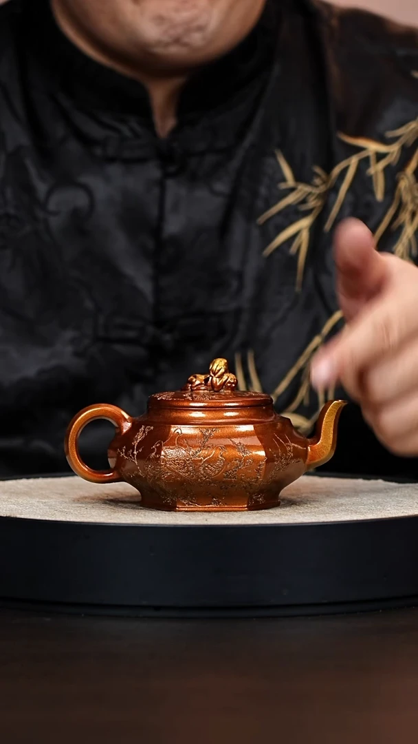 茶壶紫砂笑樱 龙骨金沙 喜上眉梢