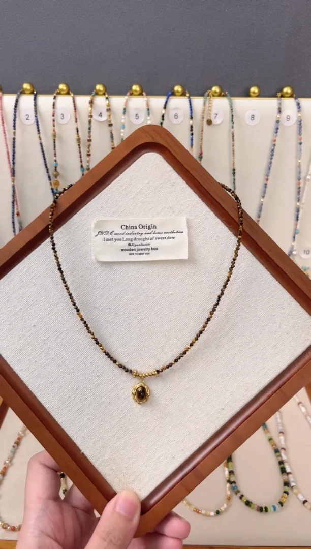 木变石（虎睛石）钛钢项链8号