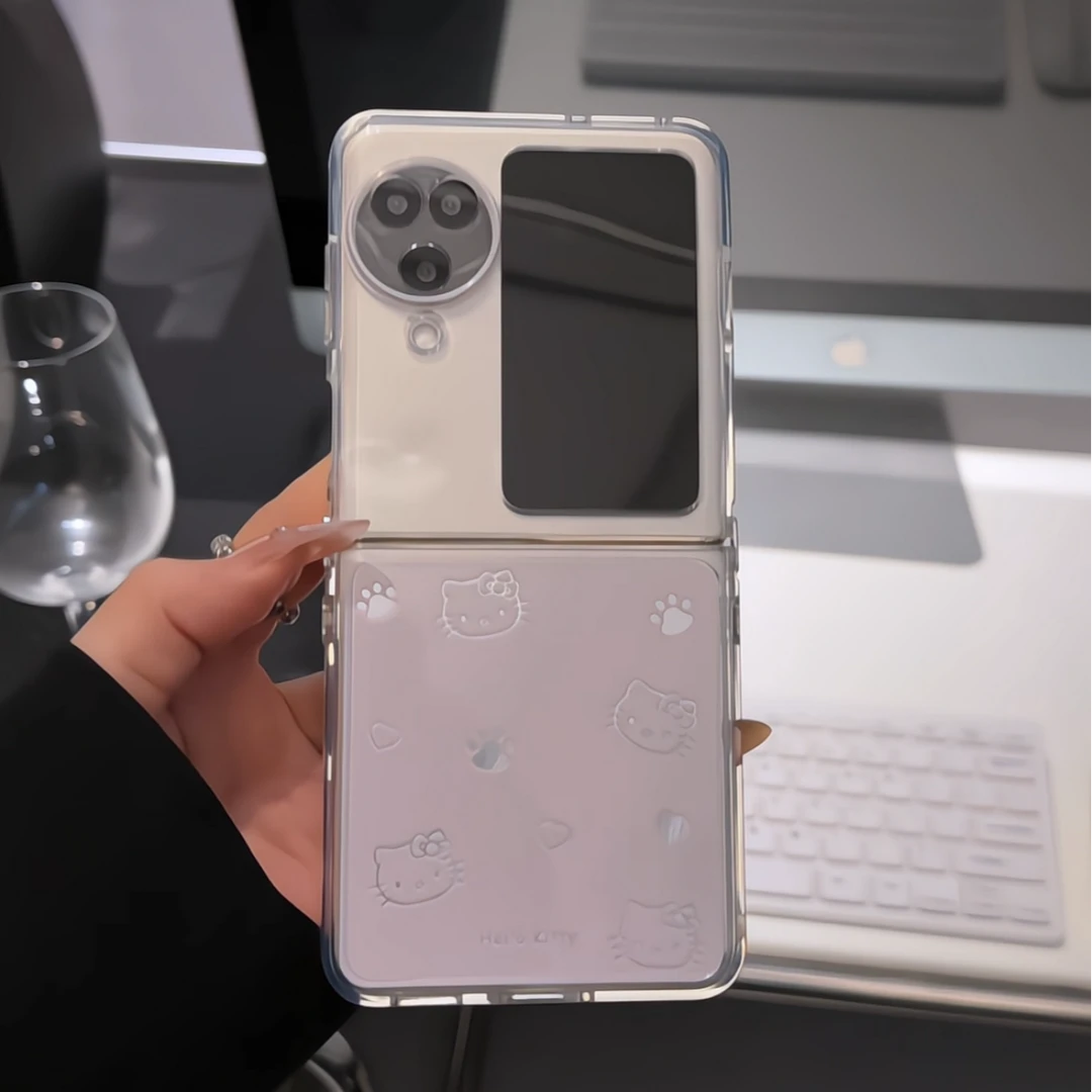 （OPPOfindn3flip系列）羽纱折叠适用OPPOfindn3/2手机壳爱心kt线条